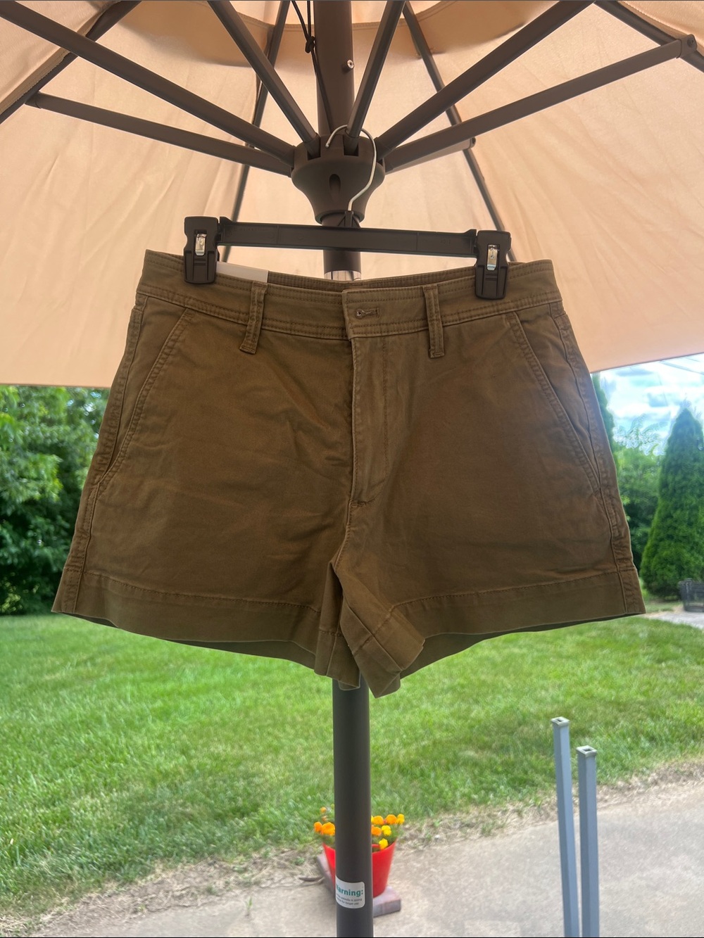 Banana Republic Olive Utility Cotton Shorts